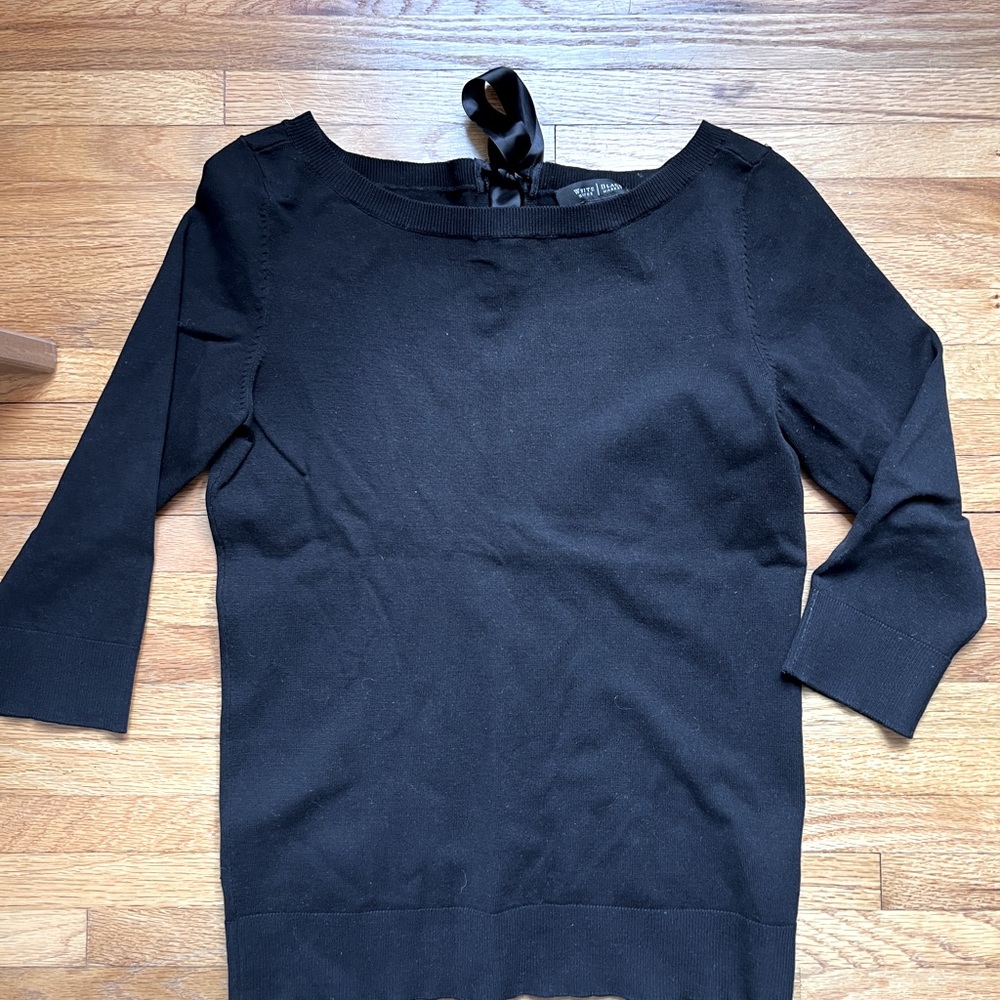 Gorgeous black top with satin back tie